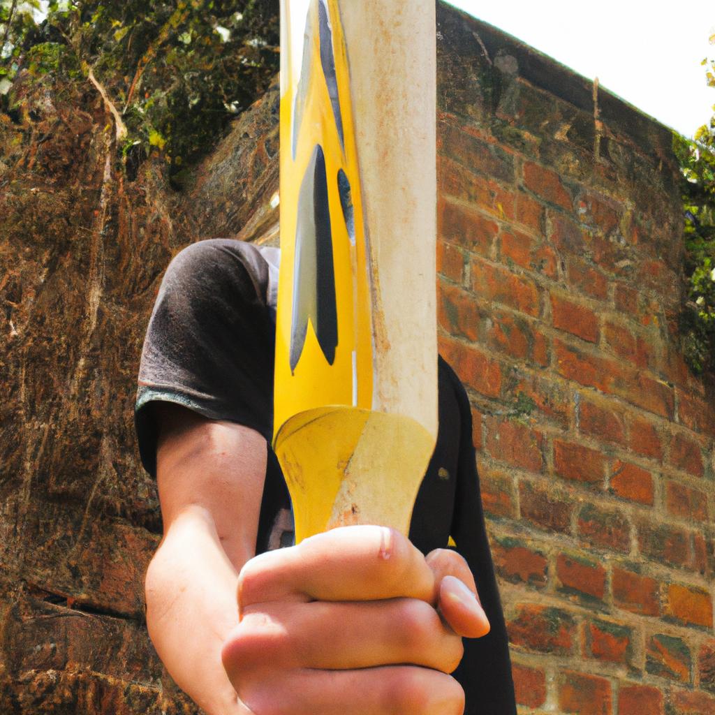 Person holding a cricket bat