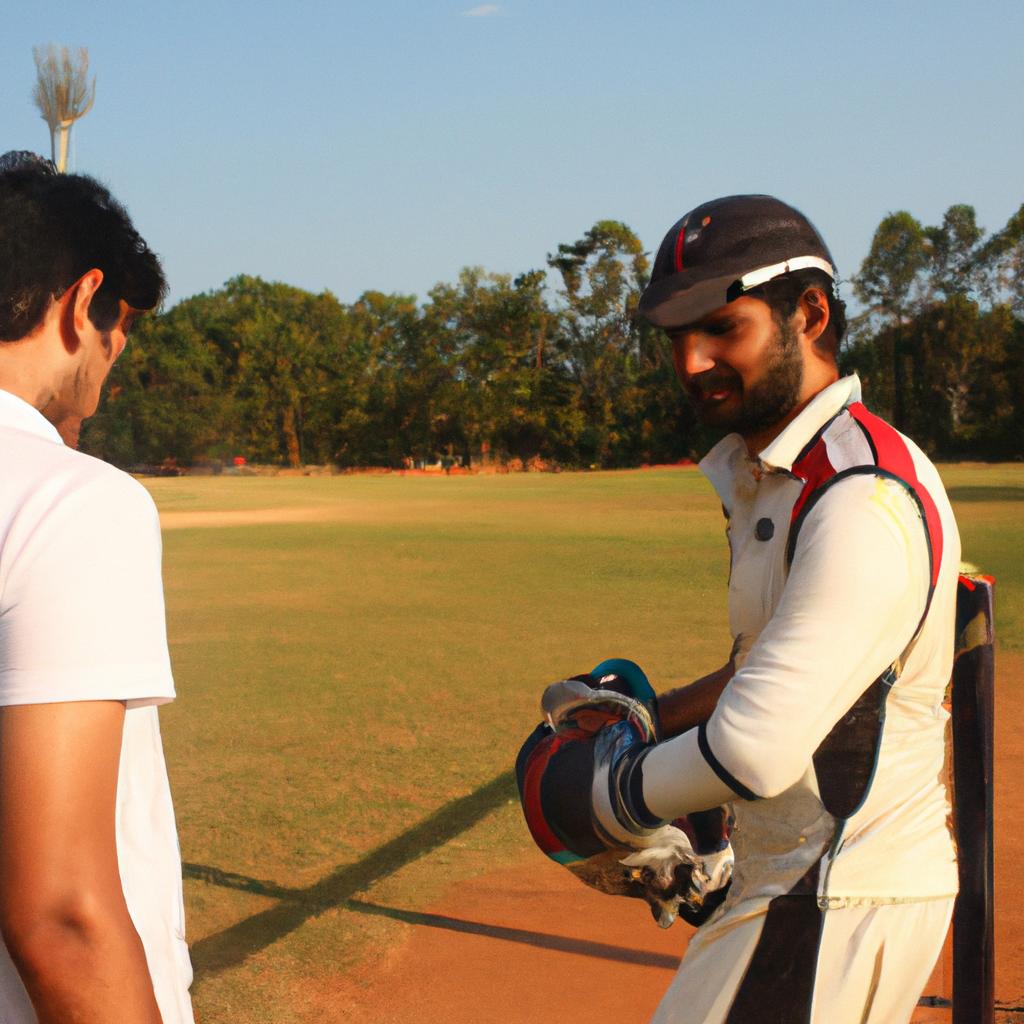 Coach guiding cricket player's mindset